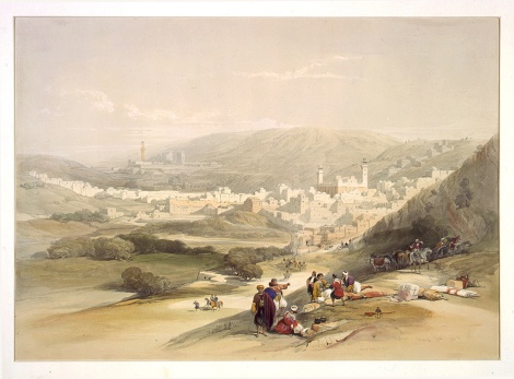 Lithograph of Hebron from mid 1800s